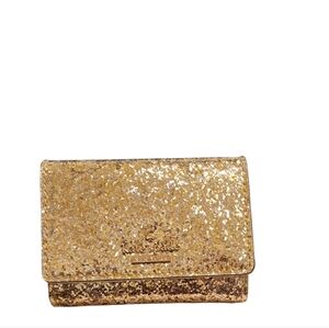 Kate Spade Gold Glitter Card Holder/Box Included